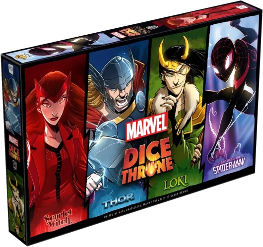 Marvel Dice Throne - Scarlet Witch, Thor, Loki, Spider-Man, Jeu de Stratégie, Jeu de Société, A partir de 8 Ans, 2 à 4 Joueurs, 30 Minutes