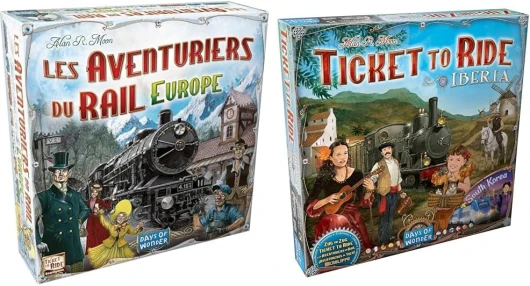 Les AVENTURIERS du Rail : Lot 1 Jeu de Base Europe + 2 Extensions Iberia + COREE du SUD - Version Française - Jeu de Société pour Enfants dès 8 Ans - 2 à 5 Joueurs - Jeu de Stratégie - Days of Wonder