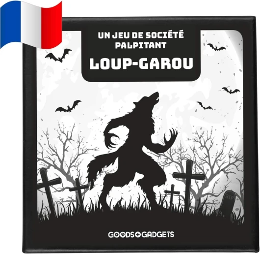 GOODS+GADGETS Jeu de Cartes Loup-Garou Original Jeu de société de Luxe avec Extension - Jeu de rôle Loup-Garou Classique - édition de 45 Cartes avec 30 Personnages différents! (Français)