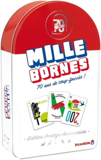 Mille Bornes Prestige 70 ans – Jeu de société – Jeu de cartes – Atteignez les 1000 bornes en premier – A jouer en Famille ou entre Amis – 2 joueurs à 8 joueurs – Dès 6 ans Edition 70 ans