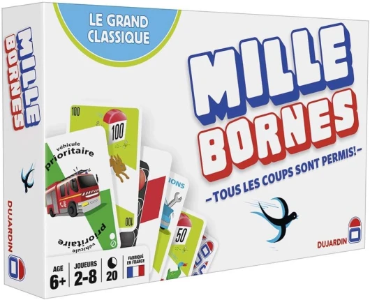 Mille Bornes Le Grand Classique – Jeu de société – Jeu de cartes – Atteignez les 1000 bornes en premier – A jouer en Famille ou entre Amis – 2 à 8 joueurs – Dès 6 ans