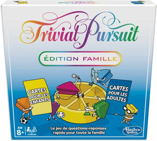 Jeu de Plateau Trivial Pursuit : édition familiale, Jeux-questionnaires pour Adultes et Enfants, Jeux de société familiaux pour Les Enfants, 2 Joueurs ou Plus, dès 8 Ans Famille